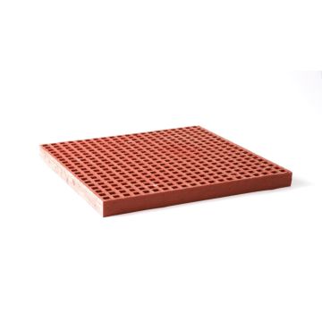 Caillebotis vinylester Isophatalique Maille 19x19 Epaisseur 30 mm, Antidérapant concave rouge.