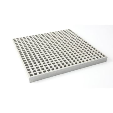 Caillebotis polyester ISO Maille 19x19 Ep. 30 mm, Antidérapant concave gris