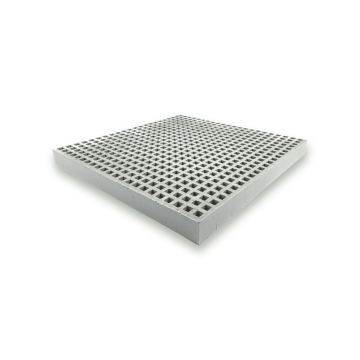 Caillebotis polyester ISO antidérapant concave gris – maille 19, ep. 38