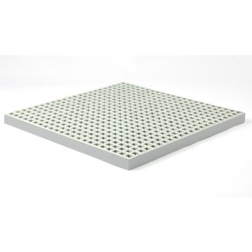 Caillebotis Polyester ISOPHTALIQUE Antidérapant Concave Gris – Maille 19x19mm, Épaisseur 25mm