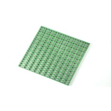 Caillebotis polyester ISO antidérapant concave vert – maille 19, ep. 30